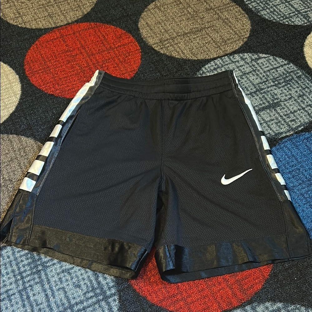 Nike Black Shorts with White Logo and Stripes